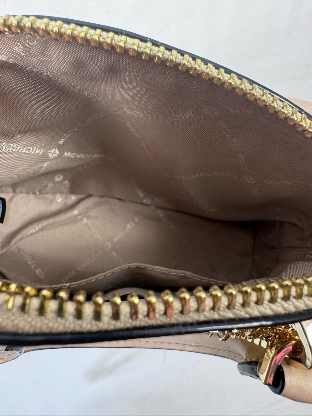Michael Kors Mini Metallic Gold Crossbody Satchel Bag Tassel - Picture 4 of 12